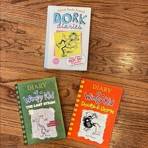 Diary of a Wimpy Kid Book Set. Also Dork Diaries.